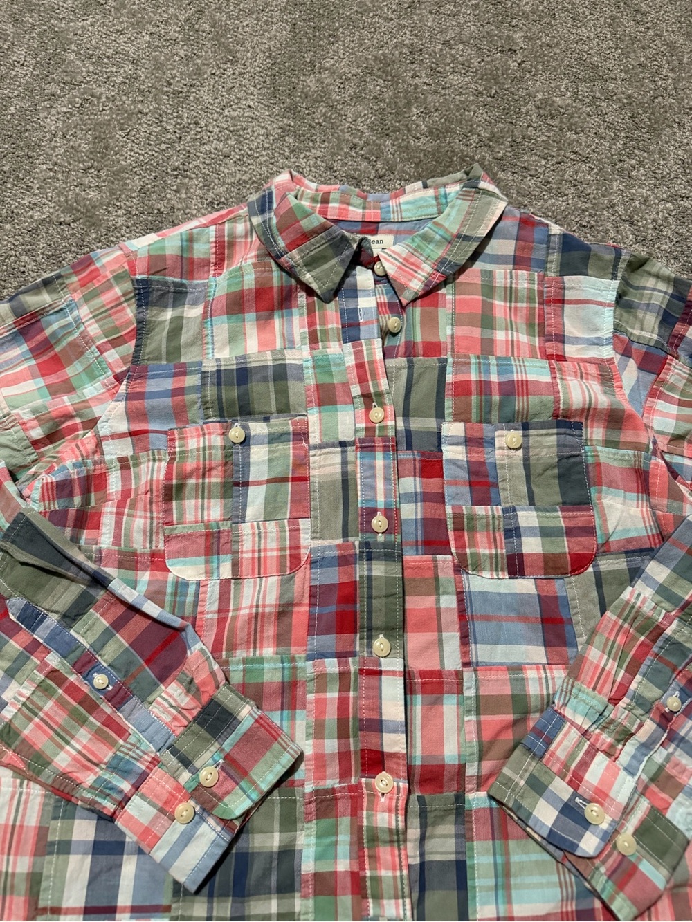 L.L. Bean quilted women’s long sleeve button down shirt classic look medium - Picture 3 of 9
